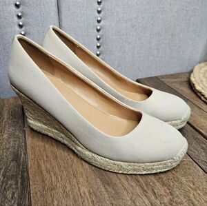 J Crew Factory Khaki Wedge Espardrilles